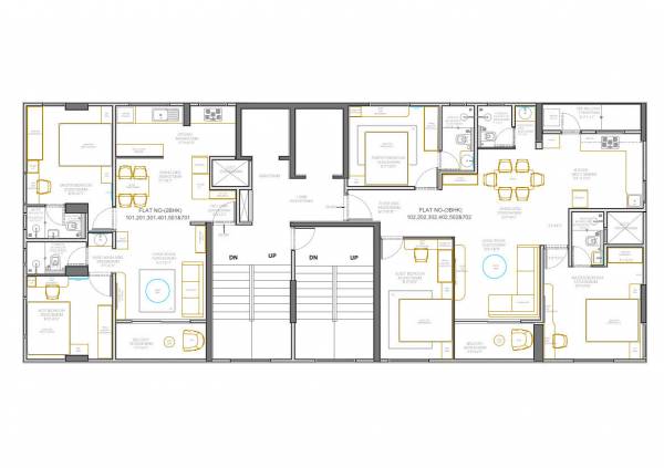  girnar Wing A Cluster Plan from 1st to 7th Floor