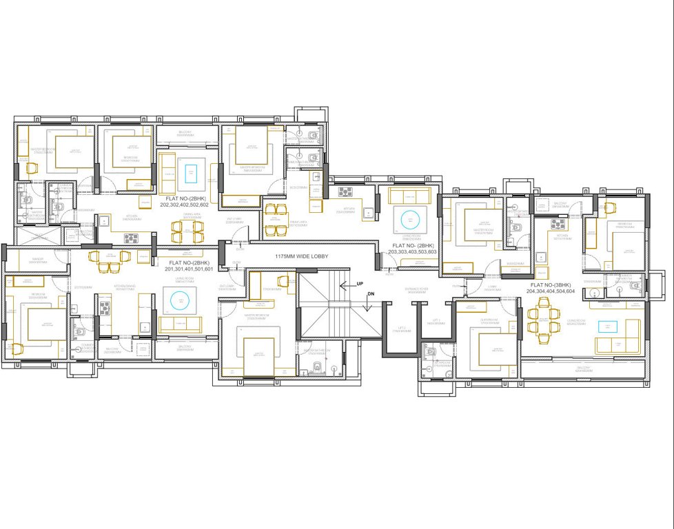  girnar Wing C Cluster Plan from 2nd to 6th Floor
