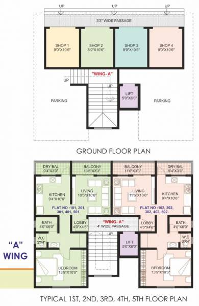  shiv-suman-residency Wing A Cluster Plan