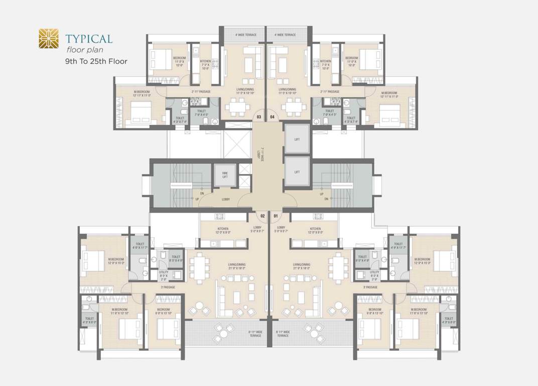  altura Altura Cluster Plan from 9th to 25th Floor