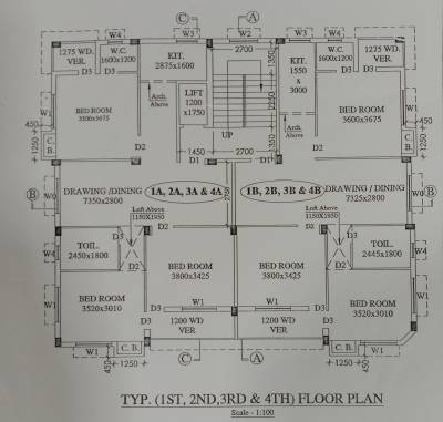  lake-view-5 Cluster Plan from 1st to 4th Floor