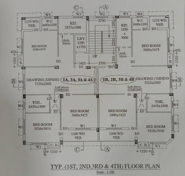  lake-view-5 Cluster Plan from 1st to 4th Floor