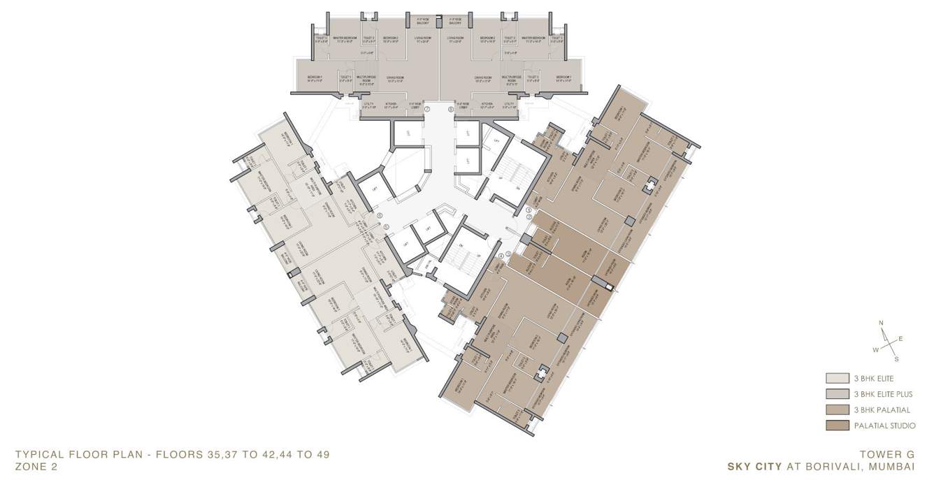  sky city tower g Tower G Cluster Plan For 35th, 37th To 42nd, 44th To 49th Floor