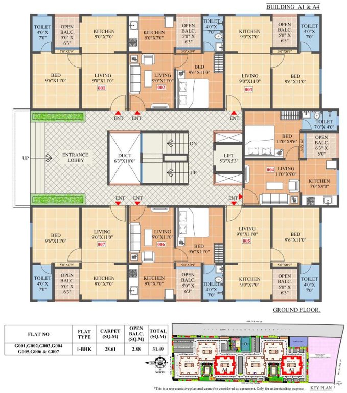  akshar A1 And A4 Cluster Plan for ground Floor