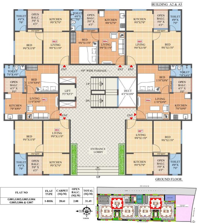  akshar A2 And A5 Cluster Plan for ground Floor