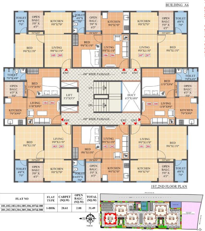  akshar A6 Cluster Plan from 1st to 4th Floor