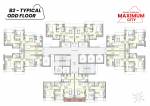B2 - TYPICAL ODD FLOOR Cluster Plan  maximum-city B2 - TYPICAL ODD FLOOR Cluster Plan