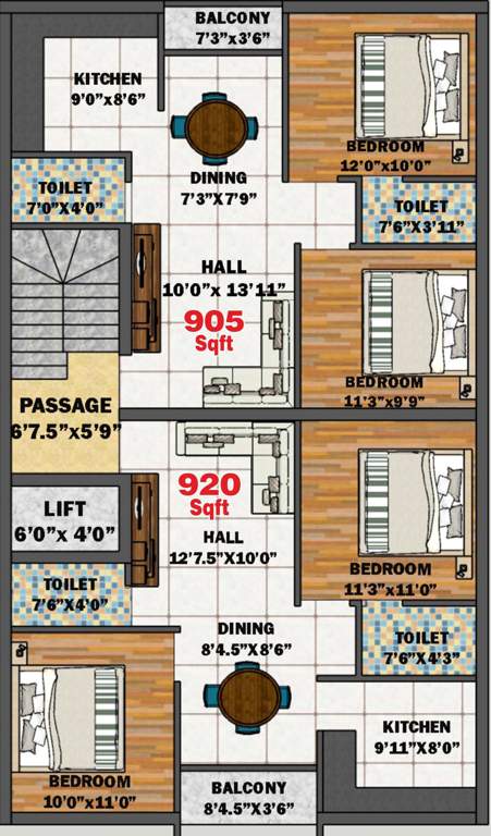  sri vaari homes Sri Vaari Homes Typical Cluster Plan