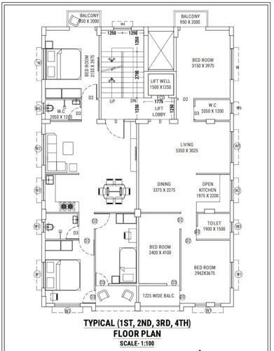  sujata-co-operative-society Sujata Co Operative Society Cluster Plan from 1st to 4th Floor