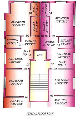  adriti-apartment Adriti Apartment Cluster Plan from 1st to 4th Floor