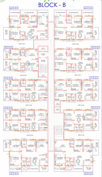  builder Block B Cluster Plan For Typical Floor