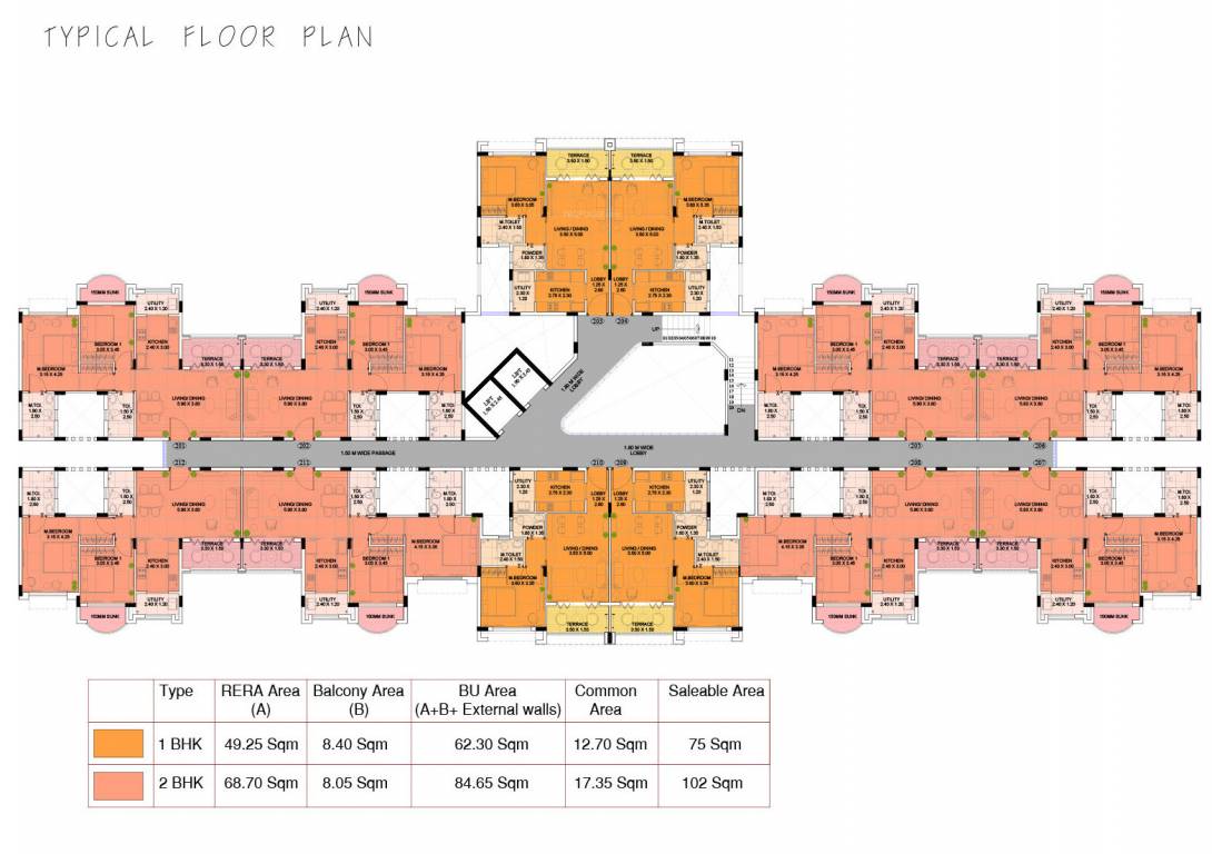  ikigai goa by prescon Cluster Plan For Typical Floor