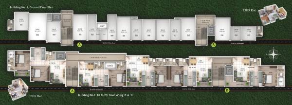  saras-residency Building No-01 A Wing Cluster Plan