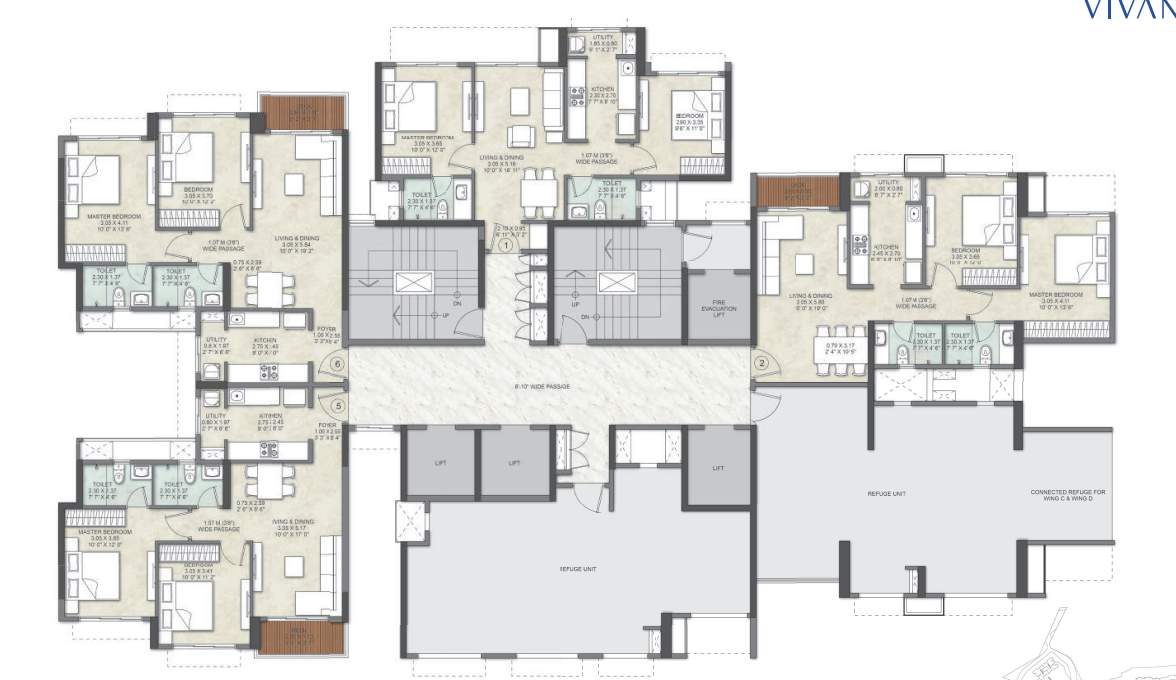  vivant Kalpataru Vivant North Wing C Cluster Plan