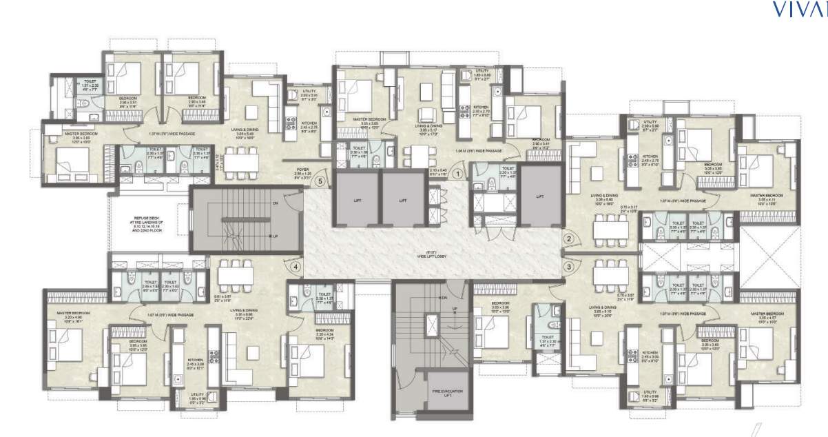  vivant Kalpataru Vivant South Wing A Cluster Plan