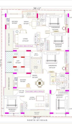  temple-bells Urban Temple Bells Cluster Plan For Typical Floor