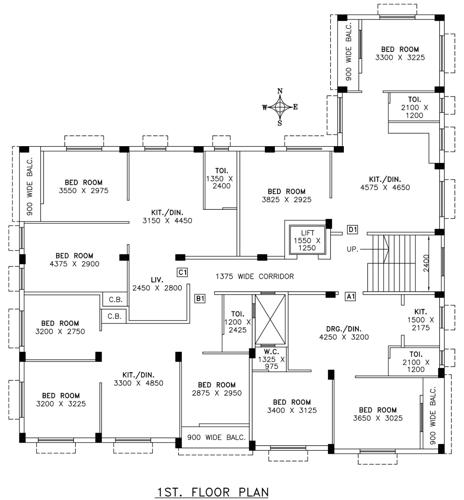 akash-ganga Akash Ganga Cluster Plan for 1st Floor