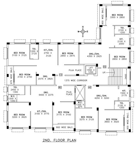  akash-ganga Akash Ganga Cluster Plan for 2nd Floor