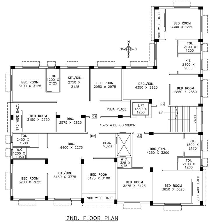  akash ganga Akash Ganga Cluster Plan for 2nd Floor