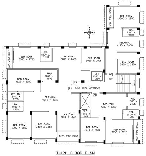  akash-ganga Akash Ganga Cluster Plan for 3rd Floor