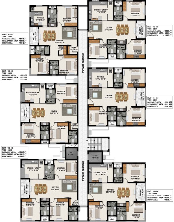 ishana Ishana Cluster Plan From 1st To 4th Floor