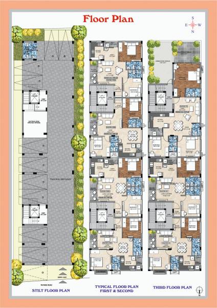  adithya-apartment Adithya Apartment Cluster Plan from ground to 3rd Floor