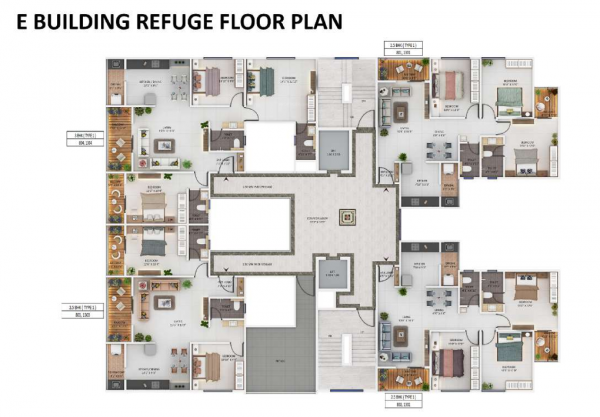  v-uptown-d-wing-and-e-wing E Wing Cluster Plan for Refuge Floor