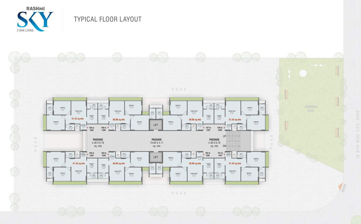  sky Sky Cluster Plan For Typical Floor