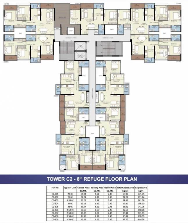 newtown ph 3 c bldg C2 Cluster Plan For 8th Floor