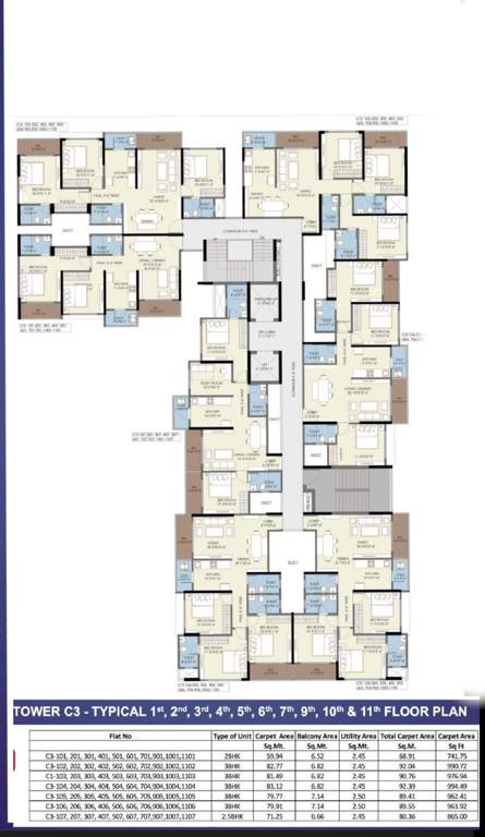 newtown ph 3 c bldg C3 Cluster Plan From 1st To 11th Floor Expect 8th Floor