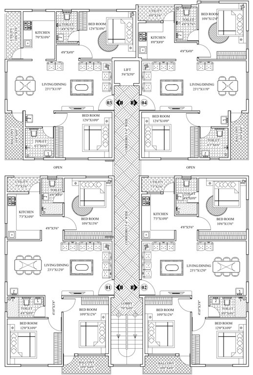  gold Adhya Gold Typical Cluster Plan