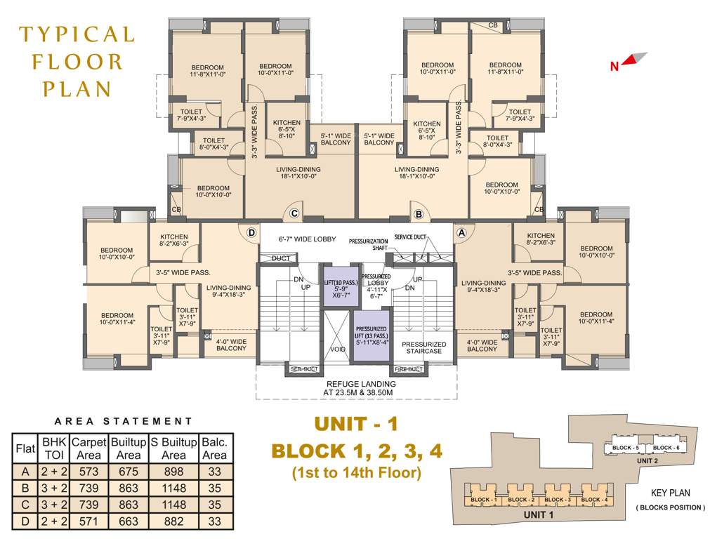  imperial Block 1, 2, 3 And 4 Cluster Plan from 1st to 14th Floor