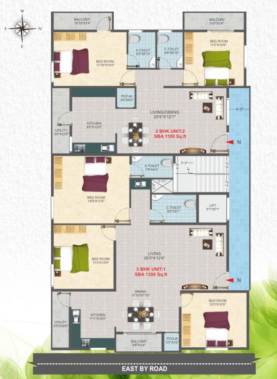  sankalp Sankalp Cluster Plan from 1st to 5th Floor