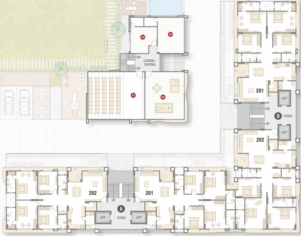  55 A And B Cluster Plan From 2nd To 14th Floor