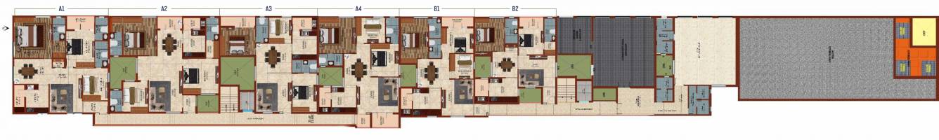  longitude Block A And B Fourth Floor Cluster Plan