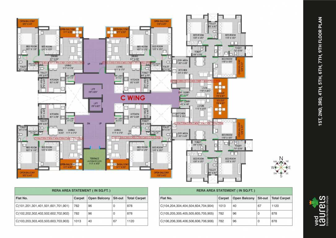  ved laurels C Building Cluster Plan