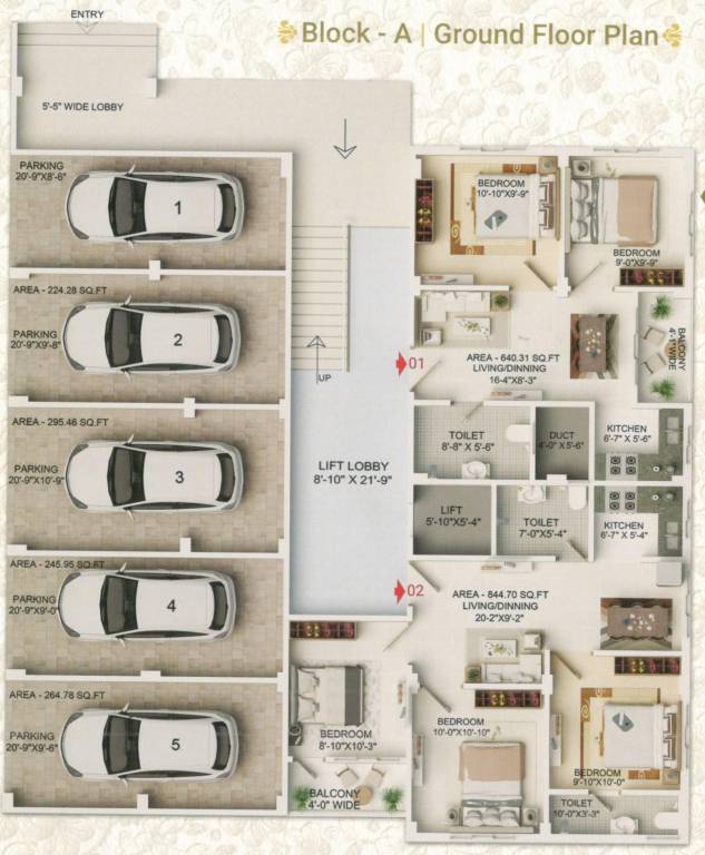  royal origin Block A Cluster Plan for ground Floor