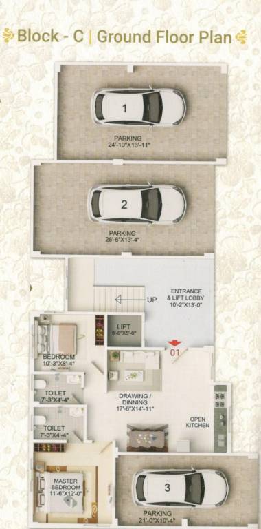  royal origin Block C Cluster Plan for ground Floor
