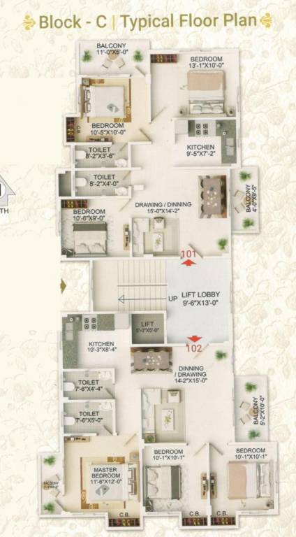  royal origin Block C Cluster Plan from 1st to 3rd Floor