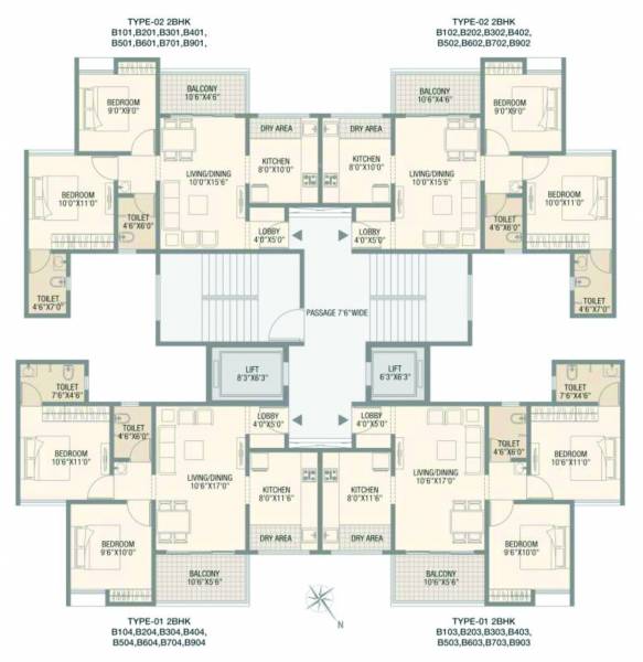  prime-land 1st, 2nd, 3rd, 4th, 5th, 6th, 7th & 9th Cluster Plan For Block B
