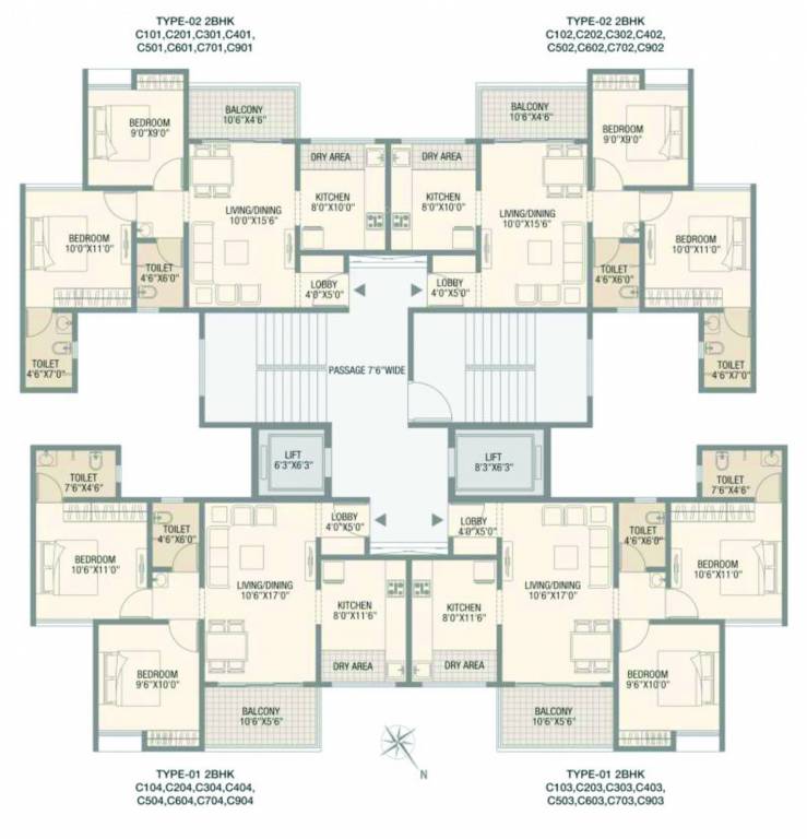  prime land 1st, 2nd, 3rd, 4th, 5th, 6th, 7th & 9th Cluster Plan For Block C