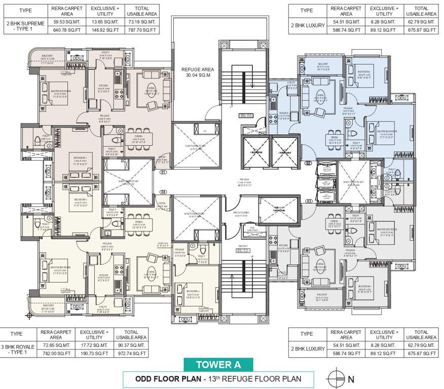 serenity at ashok astoria Tower A Cluster Plan For 13th Floor