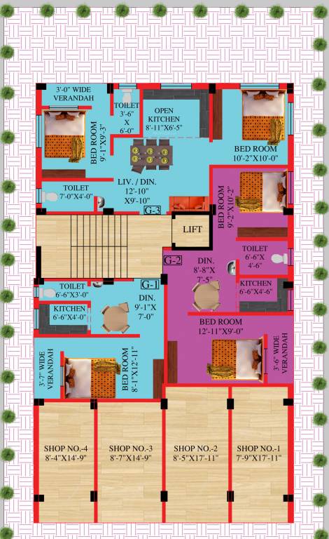  construction 1 Bluemoon Construction 1 Cluster Plan For Ground Floor