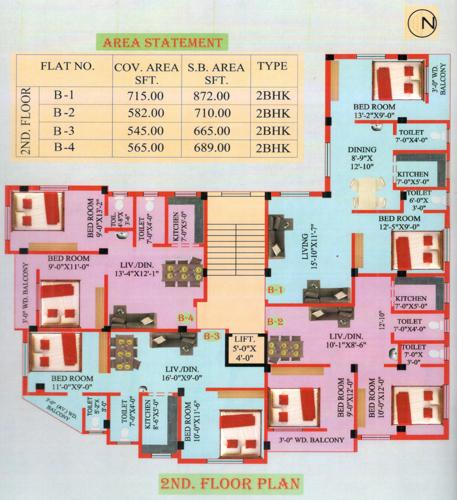  ganesh-apartment-1 Ganesh Apartment 1 Cluster Plan for 2nd Floor