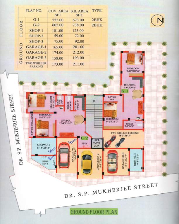  ganesh apartment 1 Ganesh Apartment 1 Cluster Plan for ground Floor