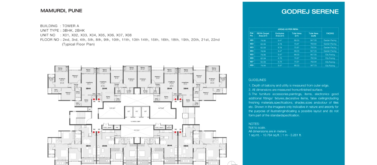  serene Tower A Cluster Plan from 2nd to 5th Floor