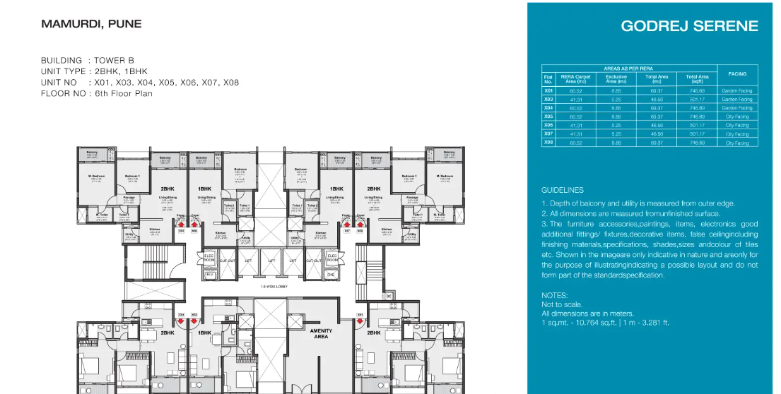  serene Tower B Cluster Plan for 6th Floor
