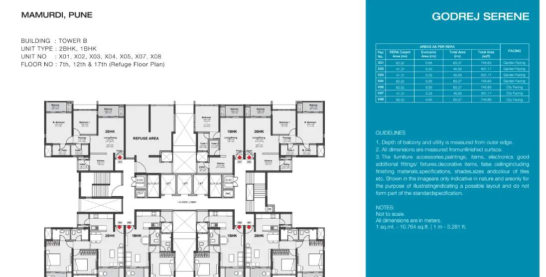  serene Tower B Cluster Plan from 7th to 17th Floor