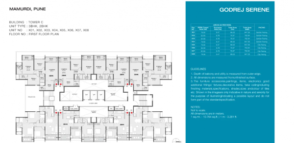  serene Tower C Cluster Plan for 1st Floor