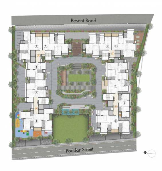  aura Wing A, Wing B, Wing C, Wing D Cluster Plan